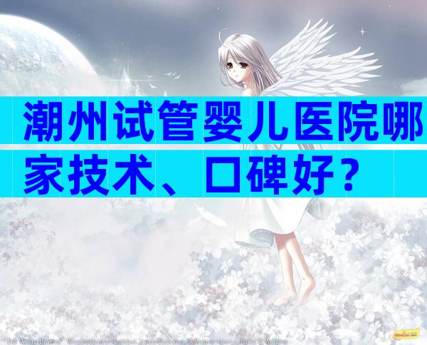 潮州试管婴儿医院哪家技术、口碑好？