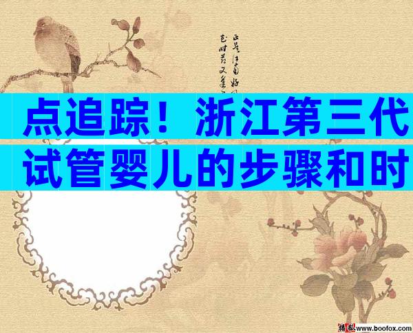 点追踪！浙江第三代试管婴儿的步骤和时间安排情况介绍！