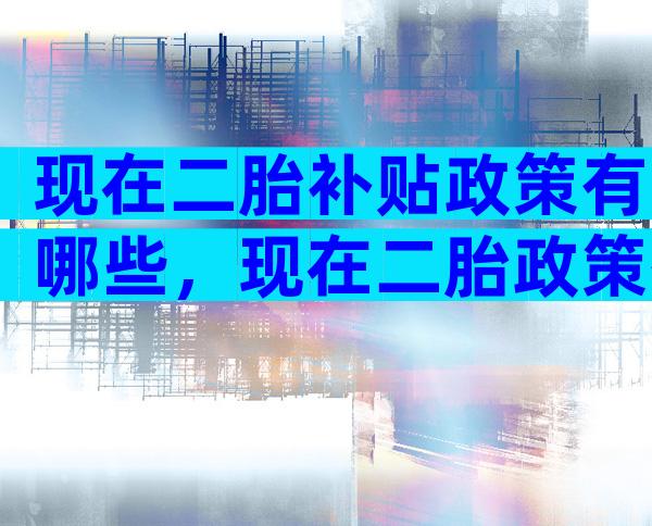 现在二胎补贴政策有哪些，现在二胎政策有补助吗