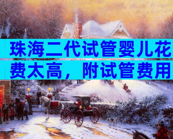 珠海二代试管婴儿花费太高，附试管费用一览