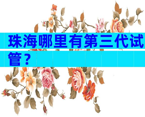 珠海哪里有第三代试管？
