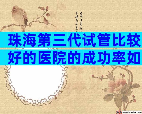 珠海第三代试管比较好的医院的成功率如何？哪个医院成功率高
