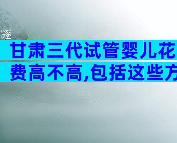 甘肃三代试管婴儿花费高不高,包括这些方面!