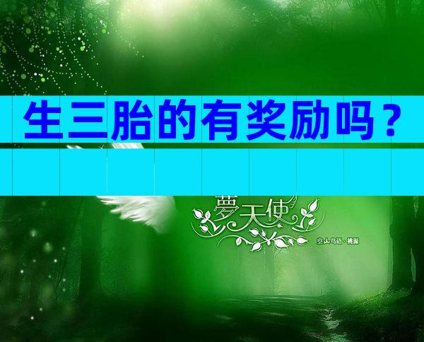 生三胎的有奖励吗？