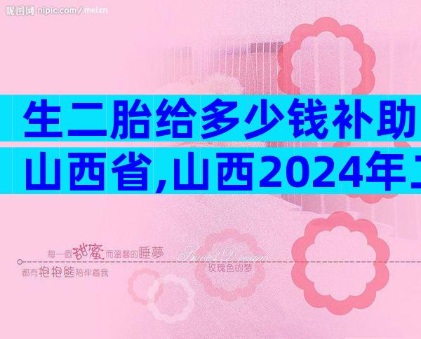 生二胎给多少钱补助山西省,山西2024年二胎有补助金吗