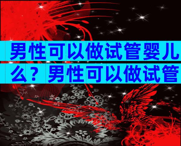 男性可以做试管婴儿么？男性可以做试管婴儿么嘛？