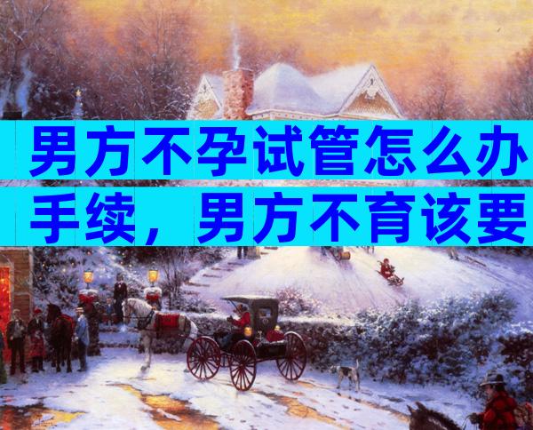 男方不孕试管怎么办手续，男方不育该要求女方做试管吗