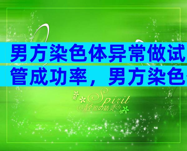 男方染色体异常做试管成功率，男方染色体异常可以做试管婴儿吗？