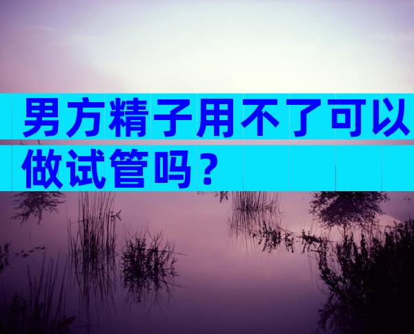 男方精子用不了可以做试管吗？