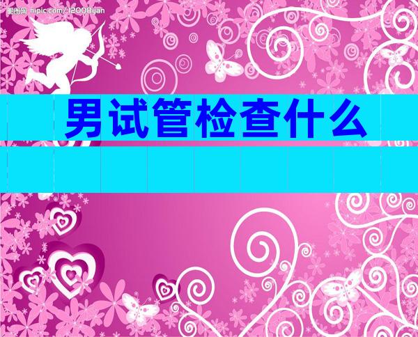 男试管检查什么