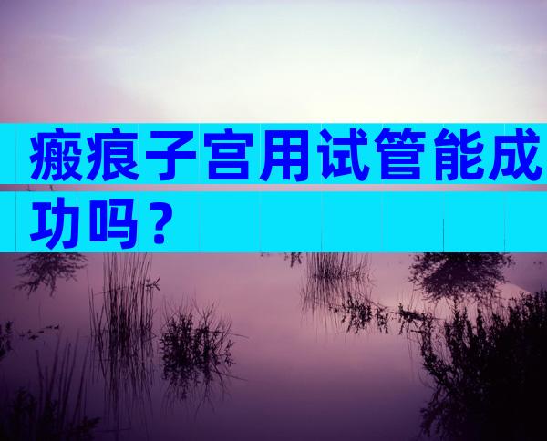 瘢痕子宫用试管能成功吗？