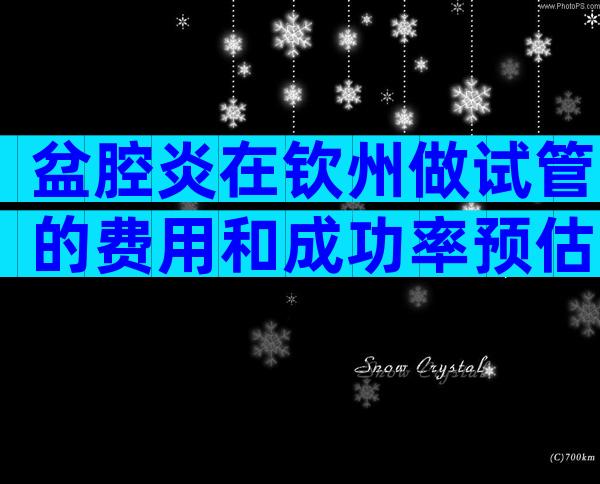 盆腔炎在钦州做试管的费用和成功率预估