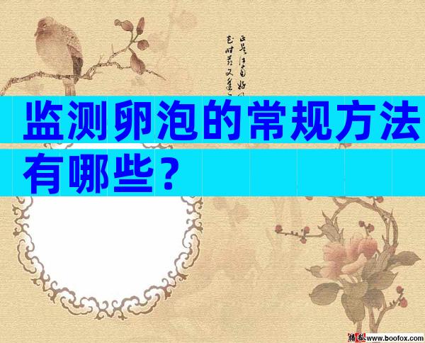 监测卵泡的常规方法有哪些？