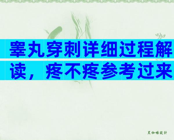 睾丸穿刺详细过程解读，疼不疼参考过来人感受