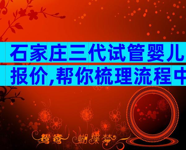石家庄三代试管婴儿报价,帮你梳理流程中每一笔花销