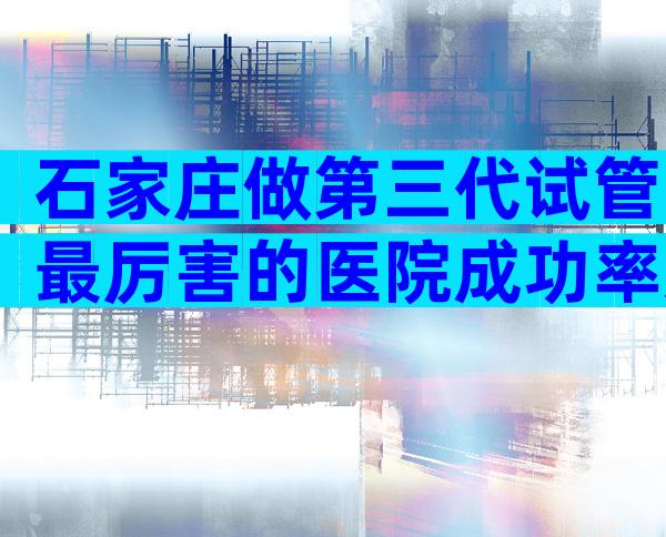 石家庄做第三代试管最厉害的医院成功率怎么样？成功率是多少啊