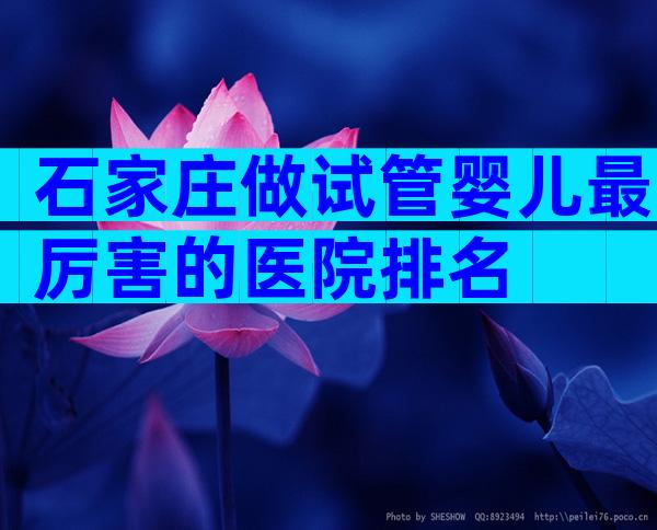 石家庄做试管婴儿最厉害的医院排名