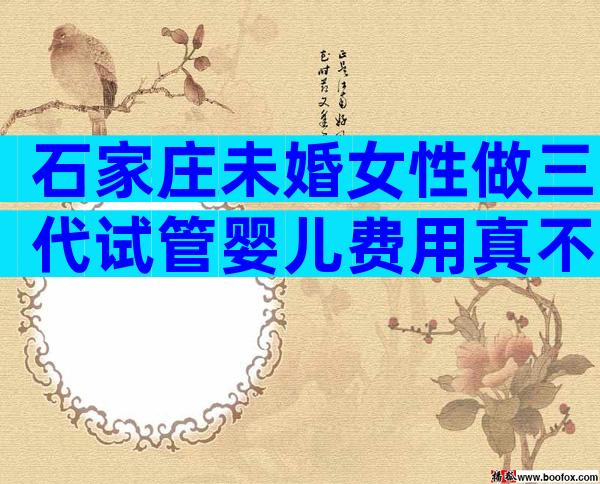 石家庄未婚女性做三代试管婴儿费用真不贵,详细价格表爆出