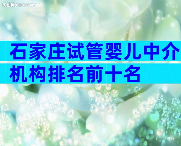 石家庄试管婴儿中介机构排名前十名