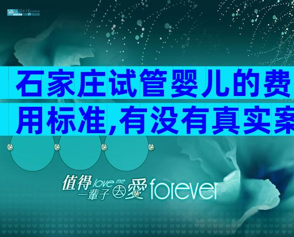 石家庄试管婴儿的费用标准,有没有真实案例