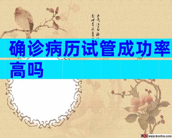 确诊病历试管成功率高吗