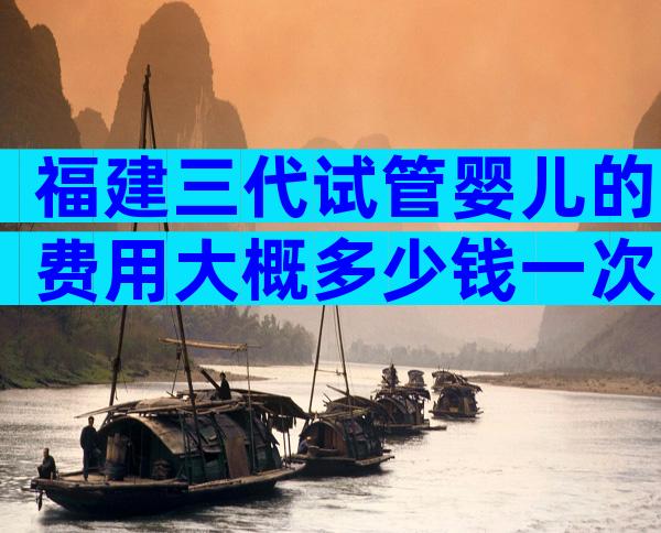 福建三代试管婴儿的费用大概多少钱一次？哪个机构可以做