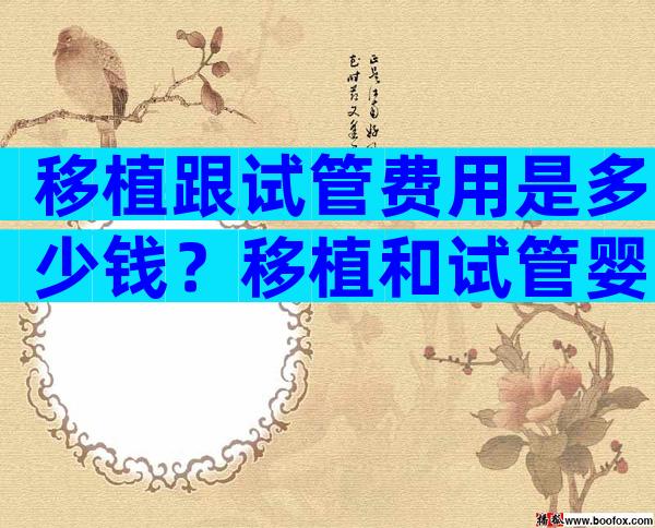 移植跟试管费用是多少钱？移植和试管婴儿有什么区别？