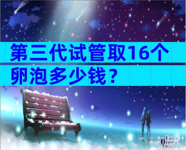 第三代试管取16个卵泡多少钱？