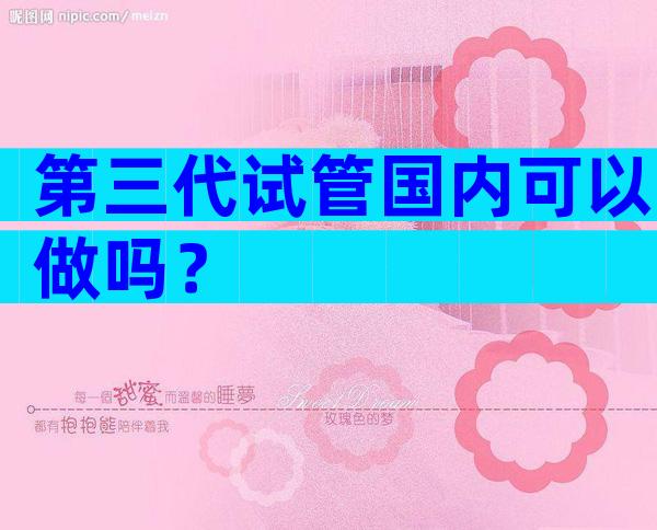 第三代试管国内可以做吗？