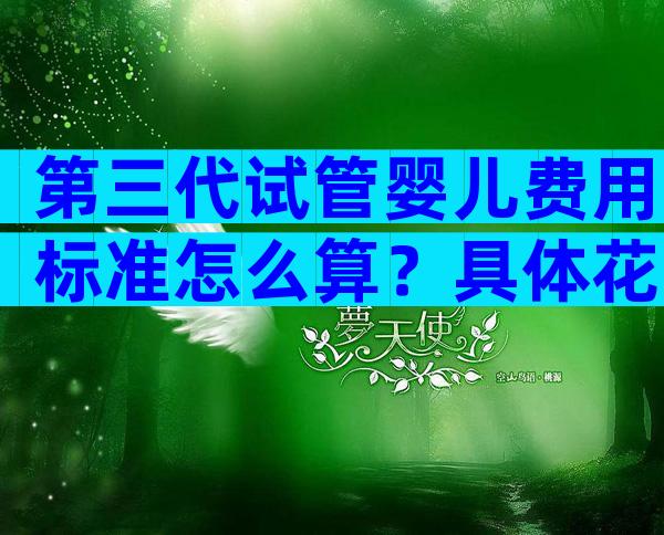 第三代试管婴儿费用标准怎么算？具体花费清单全都有