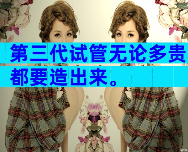 第三代试管无论多贵都要造出来。