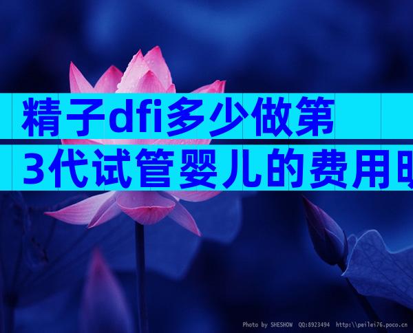 精子dfi多少做第3代试管婴儿的费用明细