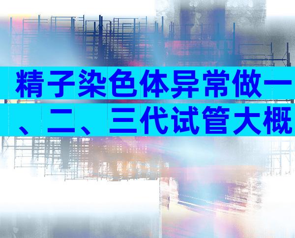 精子染色体异常做一、二、三代试管大概费用多少？