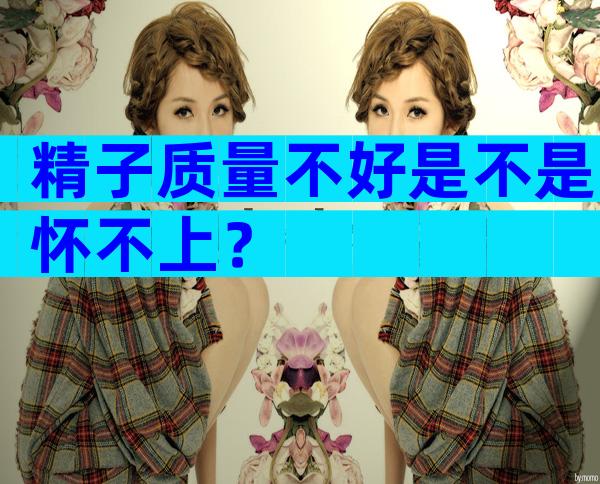 精子质量不好是不是怀不上？