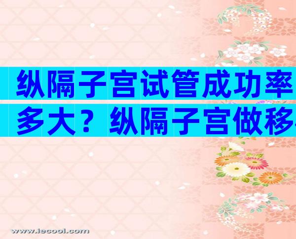 纵隔子宫试管成功率多大？纵隔子宫做移植有成功了的吗？