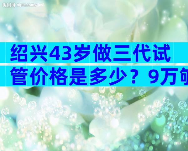 绍兴43岁做三代试管价格是多少？9万够么？
