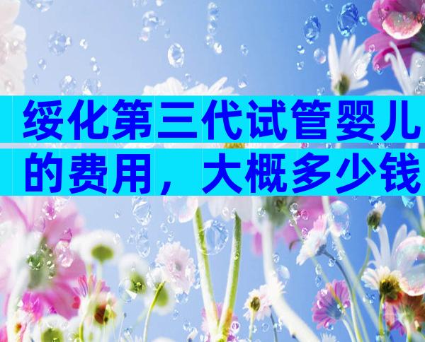 绥化第三代试管婴儿的费用，大概多少钱？