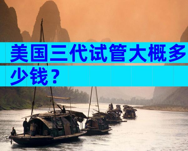 美国三代试管大概多少钱？