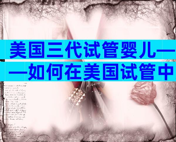 美国三代试管婴儿——如何在美国试管中造出健康的婴儿