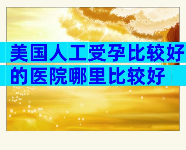 美国人工受孕比较好的医院哪里比较好