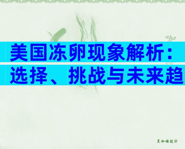美国冻卵现象解析：选择、挑战与未来趋势