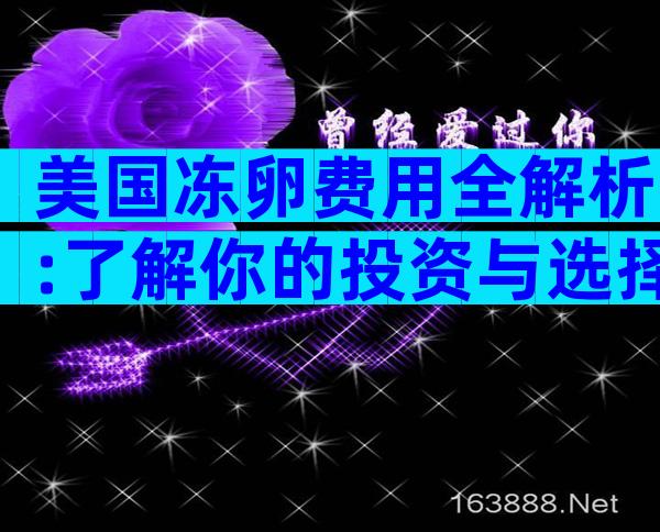 美国冻卵费用全解析:了解你的投资与选择