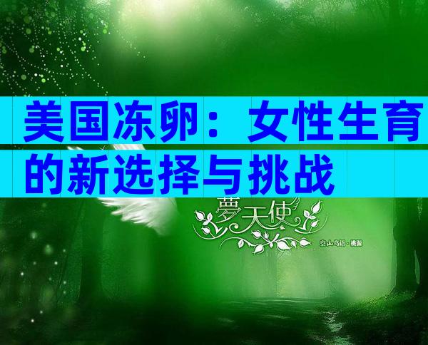 美国冻卵：女性生育的新选择与挑战
