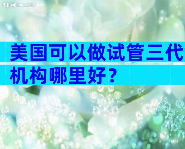美国可以做试管三代机构哪里好？