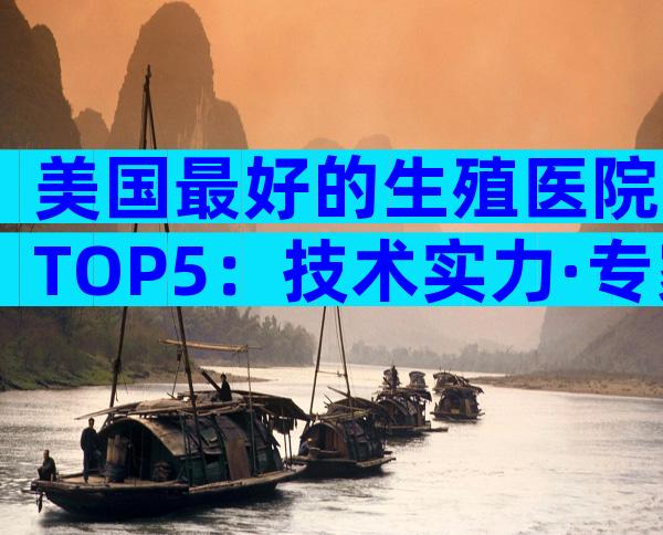 美国最好的生殖医院TOP5：技术实力·专家团队·服务体验全方位指南