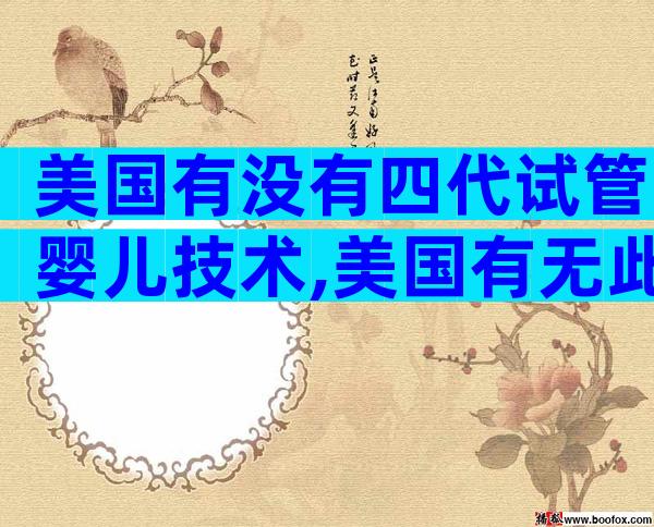 美国有没有四代试管婴儿技术,美国有无此项技术一文说清