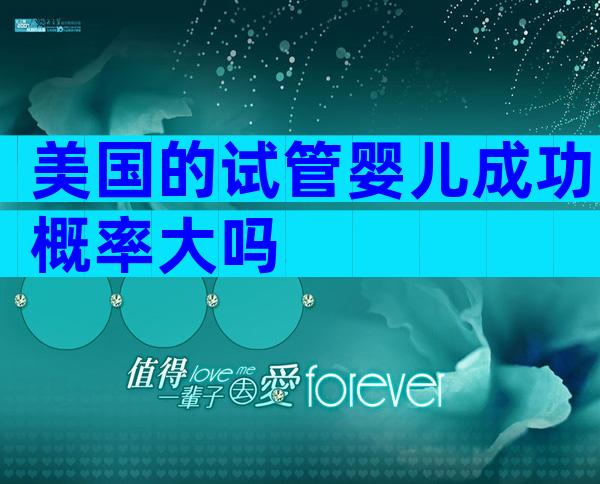 美国的试管婴儿成功概率大吗
