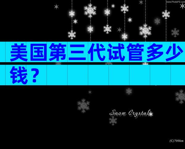 美国第三代试管多少钱？