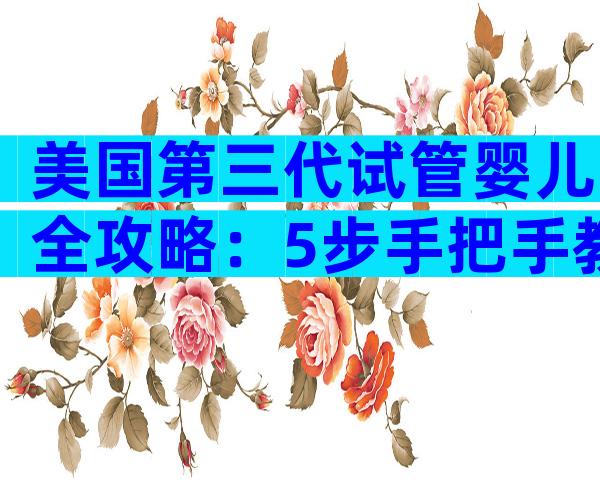 美国第三代试管婴儿全攻略：5步手把手教你圆梦健康好孕