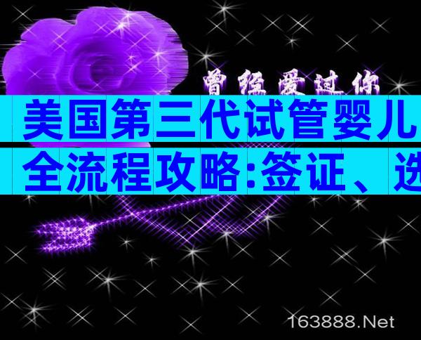 美国第三代试管婴儿全流程攻略:签证、选院、体外受精到胚胎移植一步到位